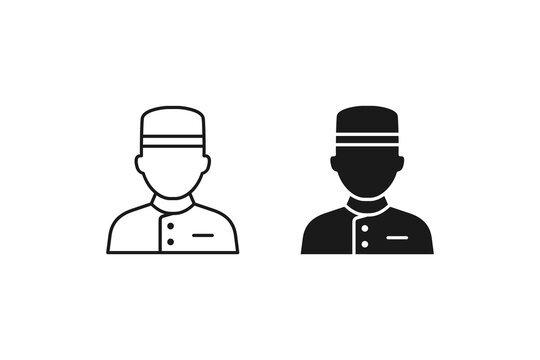 Hotel staff or bellboy icon representing hospitality and service