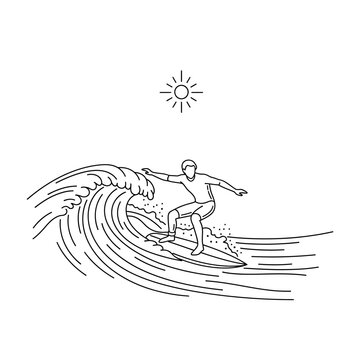 Man surfing on a wave board.