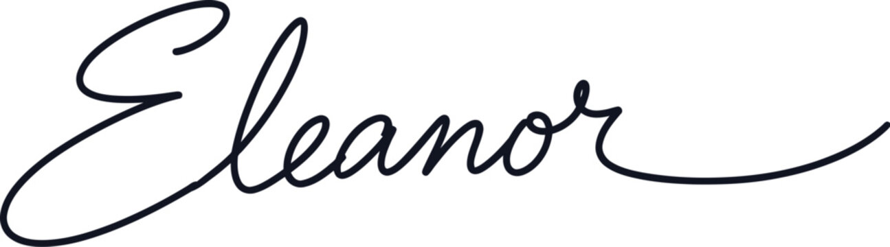 The elegant signature of the name Eleanor in black cursive script on a white background