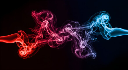 Obraz premium High‑Contrast Colored Smoke on Dark Background