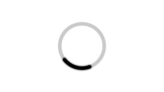 Circle battery charging animation with power icon and Isolated on black background. Charge Level Icon. Charging Icon. charging empty battery icon 4k video