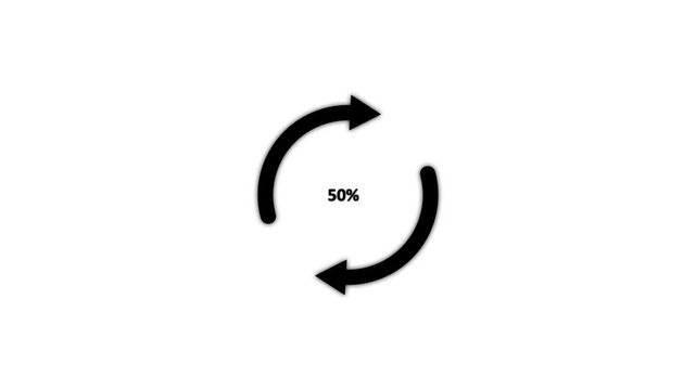 Abstract Circle Loading icon animation. finance % loading progress bar loading animation for website. 4K Progress Bar Animation. progress loading bar 0-100 percent on transparent black background .