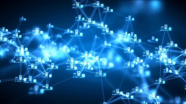 Network Visualization Display. Futuristic Digital Map Showing Active Data Connections And Analysis