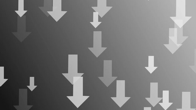 Downward arrows abstract background animation, Abstract background with translucent downward arrows animation