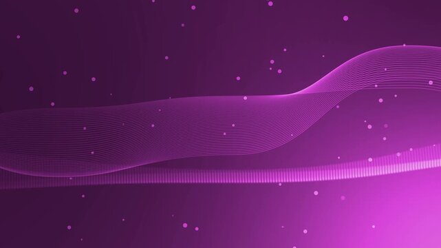 Abstract background with flowing wave lines and scattered bokeh dots animation
