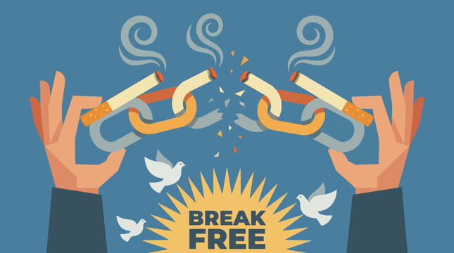 Broken Chain Made of Cigarettes Symbol