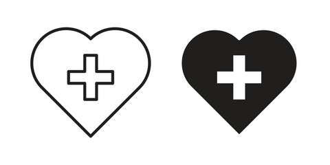Obraz premium Health care icon set, collection of icon in editable strokes and flat versions