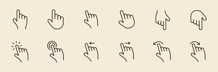 Obraz premium Hand gesture icons collection vector