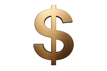 Obraz premium Gold dollar sign icon featuring brushed metallic texture, representing currency, finance, wealth, and global economy