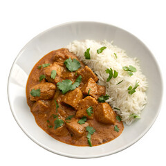 Fototapeta premium Chicken tikka masala isolated on transparent background