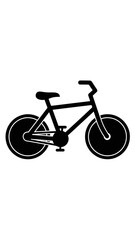 Fototapeta premium Black bicycle with two wheels.