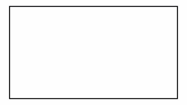  flat outline rectangle shape animation line drawing style motion graphic in 4K animation with alpha channel in transparent background flat outline rectangle animation