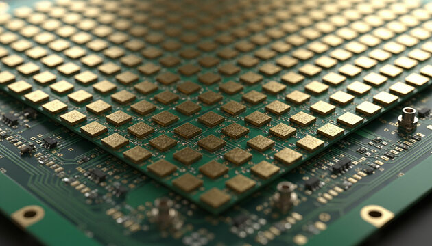 6G massive MIMO antenna circuit board with gold patch grid