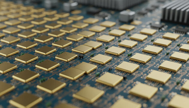 6G massive MIMO antenna circuit board with gold patch grid