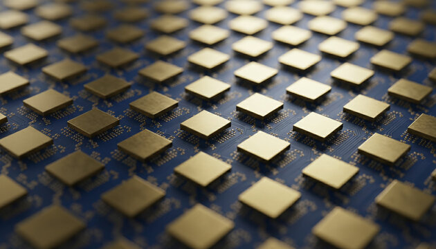 6G massive MIMO antenna circuit board with gold patch grid