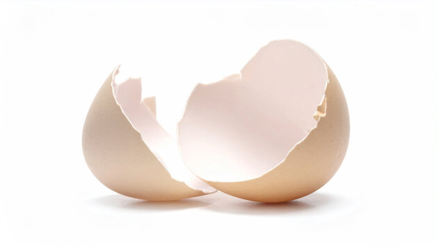 Egg shell on white background
