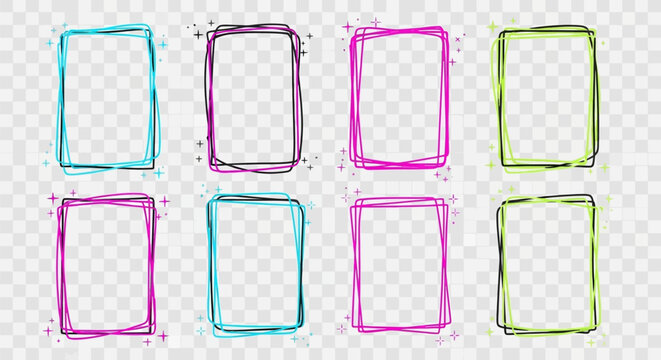 Colorful rectangle frames for graphic design.