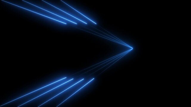 with neon lights match football isometric field video animation. Football championship match versus teams intro sport alpha black background,