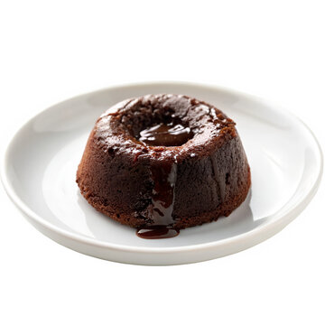 Chocolate lawa cake isolated on transparent background