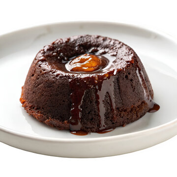 Chocolate lawa cake isolated on transparent background