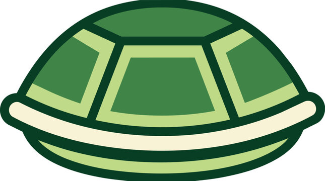 Green Turtle Shell Illustration.