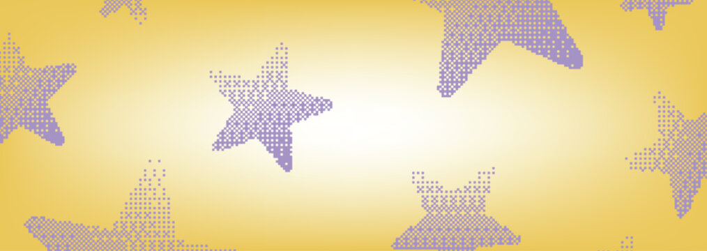 Purple stars on yellow background vector
