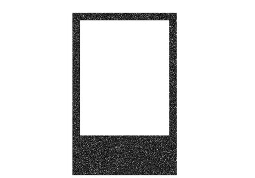 Vintage Instant Photo Frame with Grainy Texture on Transparent Background, Retro Polaroid Style Border for Photography Overlay