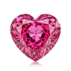 Fototapeta premium Heart-shaped pink gemstone or diamond with brilliant facets