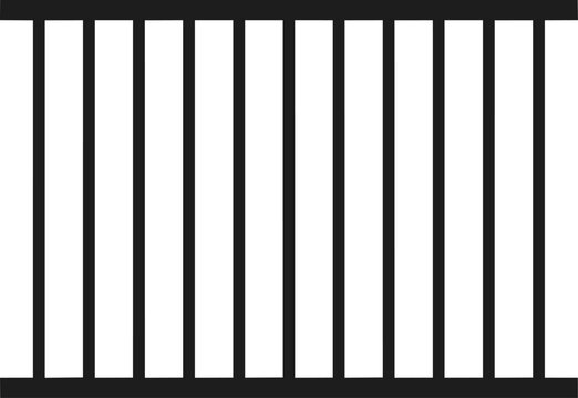 Black metal fence railing detail.