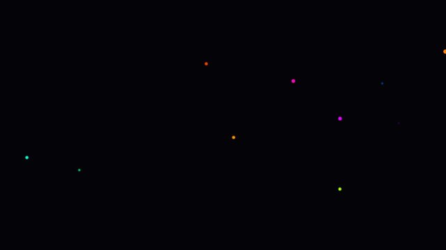 Multicolored dots on a black background