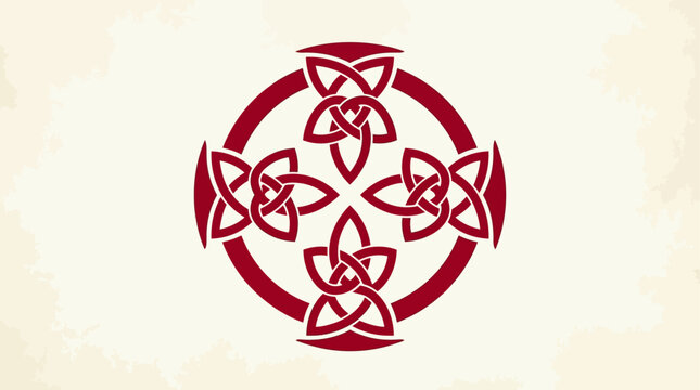 carolingian cross christian symbol celtic knot vector illustration