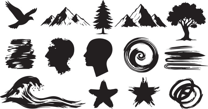 Silhouette of hands breaking free from chains against stormy sky background