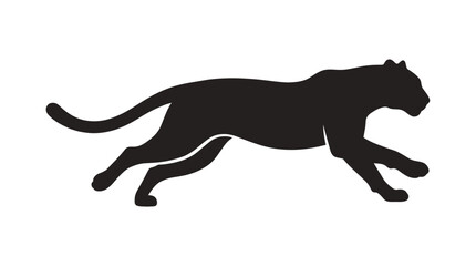 Fototapeta premium wild jaguar running silhouette animal vector illustration