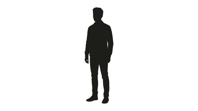 standing male silhouette black human figure vector illustration