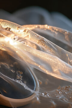 A computer mouse placed on a clean white cloth, suitable for product photography or tutorials vertical frame