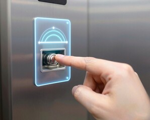 Naklejka premium Key Card Insertion with Holographic Security