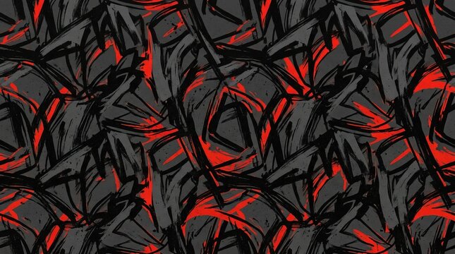 Seamless pattern Abstract racing pattern, red and grey sports wrap texture, aggressive geometric design