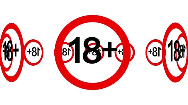 Age Verification 18+ Symbol Isolated on White Background