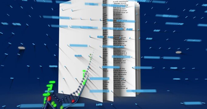 Animation of screen with glitch over chemical chemistry beakers icons