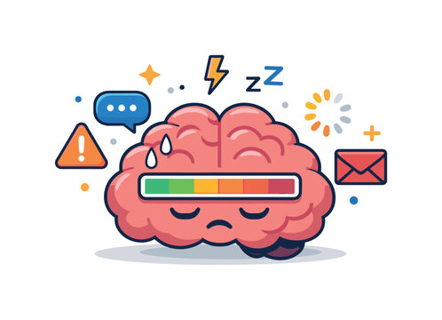 Cognitive saturation and diminishing attention span focused on reduced ability to process information after prolonged exposure to stimuli in digital