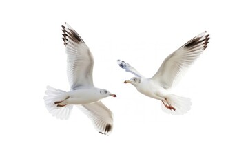 Obraz premium Seagulls flying in sky