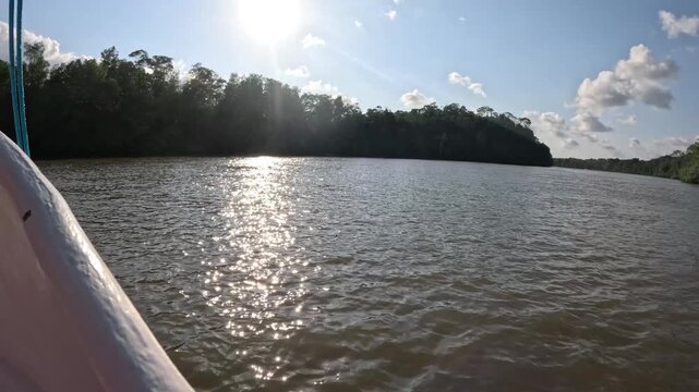 Cinematic boat trip to Drake Bay Costa Rica with scenic Pacific coastline and tropical ocean travel video
