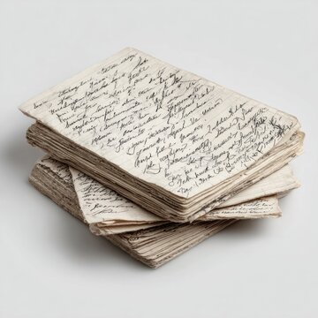 Vintage handwritten letters stack