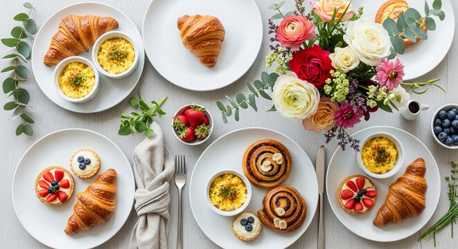 Easter Monday brunch table setup