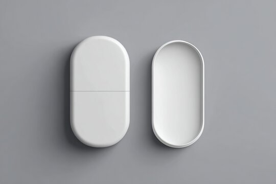 Minimal business template with capsule shape rounded division and modern geometric layout