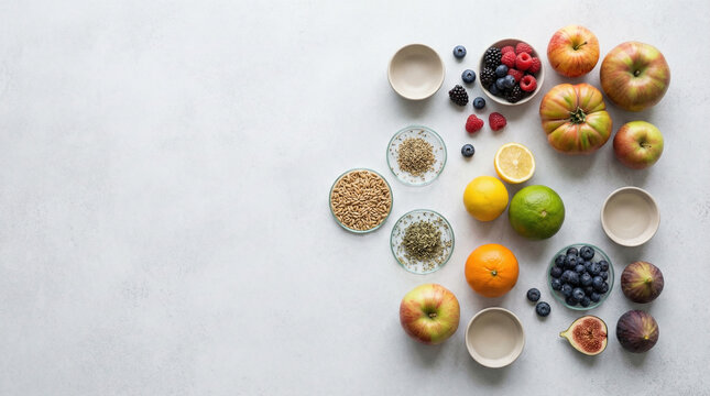 Fruits and raw materials organized for food processing in agriculture supply chain