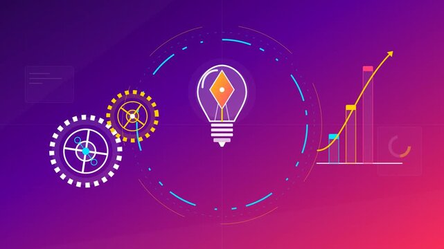 Business Strategy Icon Set and Technology Growth Infographics Collection