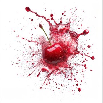 Exploding cherry food fruit photography.