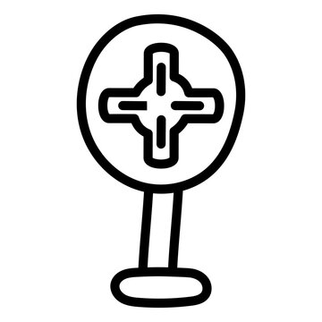 A creative design icon of four way intersection board  