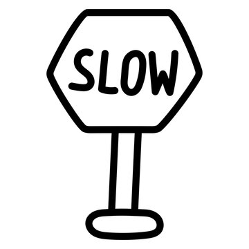 A linear design icon of slow down board  